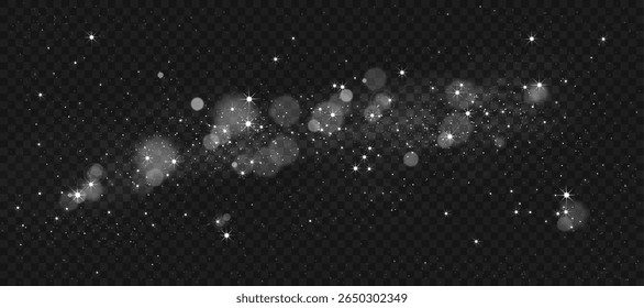 Sky Night Background For Christmas, Abstract Vector Texture With Nature Light Space, New Year Cloud Star Confetti, Stars Green Card Illustration For Festive Holiday Banner, Greeting And Seasonal Design.