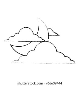 sky night cloud half moon nature weather