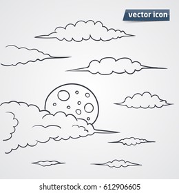 sky in night with moon vector illustration