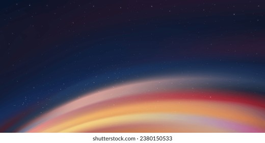 Sky Night Ramadan background with starry on dusk sky,Vector banner Universe Space of Galaxy with Milky Way landscape.Vector Banner Islamic sky for Ramadan Kareem, Eid Mubarak, Eid al adha.Ei al Fitr