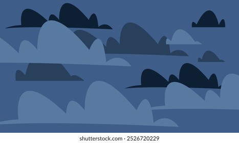 Sky night sunset concept. Vector flat graphic design illustration