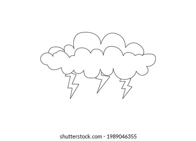Sky Object Thunder Cloud Line Icon