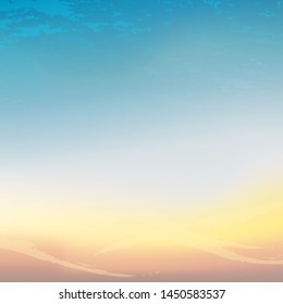 The sky over the desert. Abstract blurred blue-yellow gradient background. Great as a background for a poster, web pages, gift wrapping design, any printed materials, advertising, or other design.