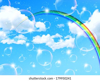 Sky rainbow background