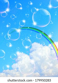 Sky rainbow background