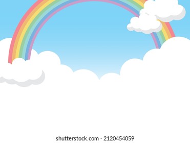 Sky and rainbow background frame (horizontal
)