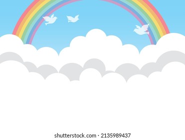 Sky and rainbow background frame (horizontal)