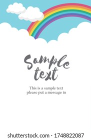 Sky and rainbow background frame (vertical)