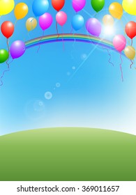 Sky rainbow landscape background