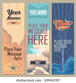 Sky Retro Banners Vertical