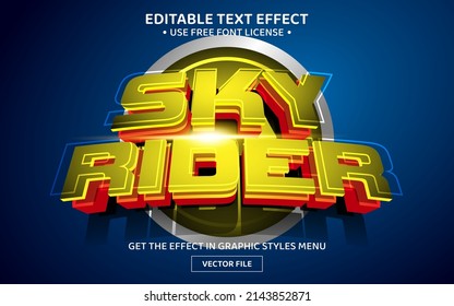 Sky Rider 3D Editable Text Effect Template