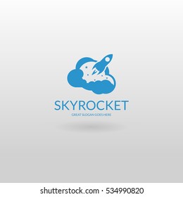 Sky rocket. Rocket logo template 