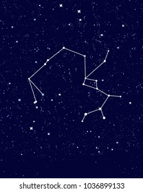 Sky with sagittarius horoscope constellation