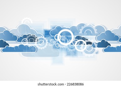 Sky save technology concept. Virtual power of business concept