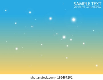 Sky scene abstract background vector - Sun rise and sparkles vector background illustration