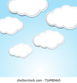 Sky scene with clouds in blue sky illustration