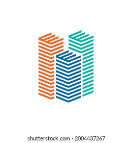 Sky Scraper Building Logo Design Vector Template