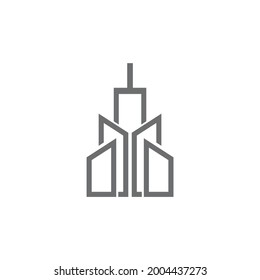 Sky Scraper Building Logo Design Vector Template