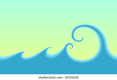 The Sky And The Sea . Vector abstract illustration.