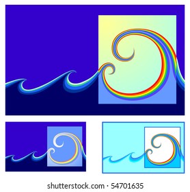 The Sky And The Sea . Vector abstract illustration.