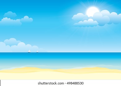 Sky and sea. Vector illustration