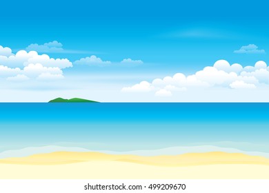 Sky and sea. Vector illustration