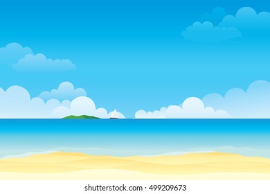 Sky and sea. Vector illustration