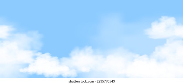 Sky seamless with clouds background,Endless pattern blue sky cloudy texture,Vector 3d banner Nature landscape for spring,summer backdrop,Illustration seamless pattern cartoon for environment wallpaper