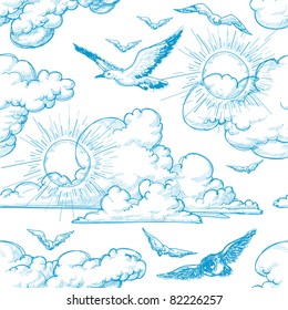 Sky seamless pattern