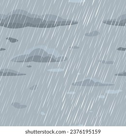 Sky seamless pattern. Rain and clouds. Vector illustration for prints, wallpapers.