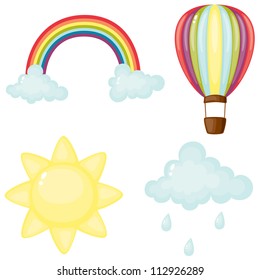 Sky set. Cartoon illustration
