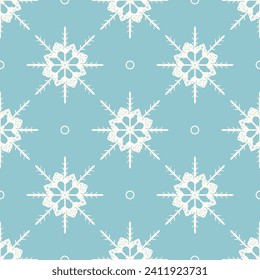 sky shades seamless pattern with snowflakes. design for background,carpet,wallpaper,clothing,wrapping,fabric,Vector illustration.