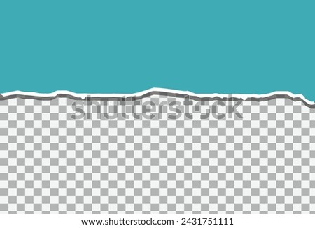 sky sheet of torn paper on transparent background. Vector illustration. Eps file 691.