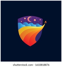 Sky and Shield Logo Design