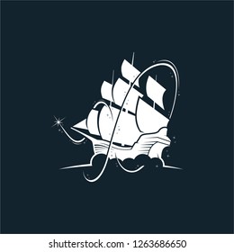 sky ship  logo black white