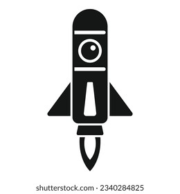 Sky shuttle icon simple vector. Space fire. Future smoke