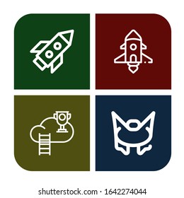 sky simple icons set. Contains such icons as Rocket, Spaceship, Cloud, Bungee jumping, can be used for web, mobile and logo