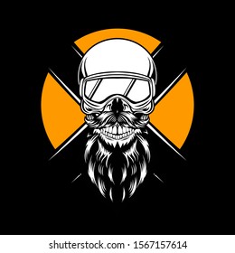 sky skull head illustration shirt design
