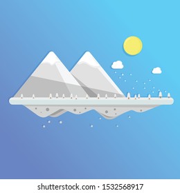 Sky Snow Island Vector Illustration
