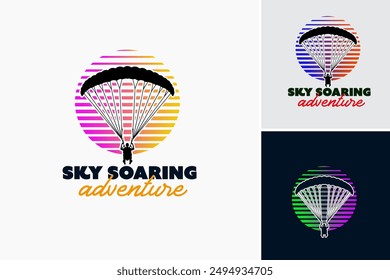 Sky Soaring Adventure Logo Template epitomizes thrill and excitement, perfect for adventure sports companies or aviation clubs. Layered EPS Vector