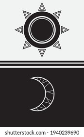 sky star dark light black shape sign icon vector emblem award moon sun background business