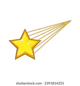 sky star shoot cartoon. ing meteor, meteorite bright, light black sky star shoot sign. isolated symbol vector illustration