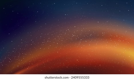 Sky Starry at Night, islamischer Hintergrund mit Universe Space of Galaxy mit Milky Way Landschaft, Vektorsymbol islamische Religion mit Dämmerhimmel für Eid al Adha, Eid al fitr, Mubarak, Ramadan Kareem Banner