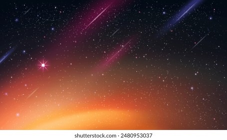 Sky Starry Universe Background,Dark Blue Sky Galaxy Space,Cloud with Nebula and Stars in Winter Night,Nature Stardust field in deep universe, Milky way galaxy