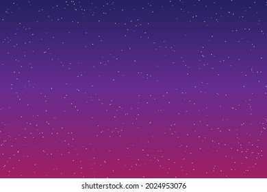 Sky and stars background. Blue and purple space background. The twinkling sky. Vector background.