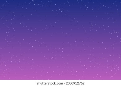 Sky and stars background. Blue and purple space background. The twinkling sky. Vector background.