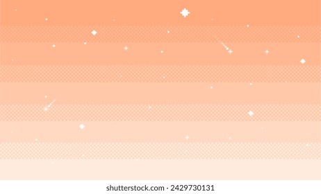 Sky with stars.background in pixel art. Vector illustration.