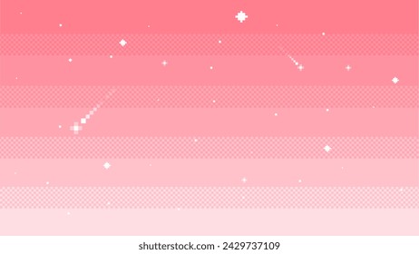 Cielo con stars.background en pixel art. Ilustración vectorial.