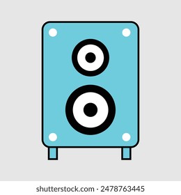 Sky Stereo speaker icon isolated on grey background. Sound system speakers. Musical column speaker bass equipment. Vector illustration. Eps file 128.