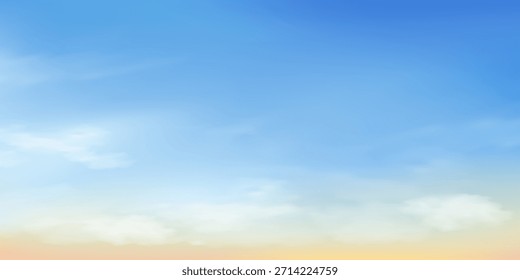Sky Summer Sunlight Concept With Day Minimal Clear Background. Abstract Vector Design With Beach Banner, Nature Easter Illustration And Bright Spring Sky With Soft Light And Seasonal Scenery.